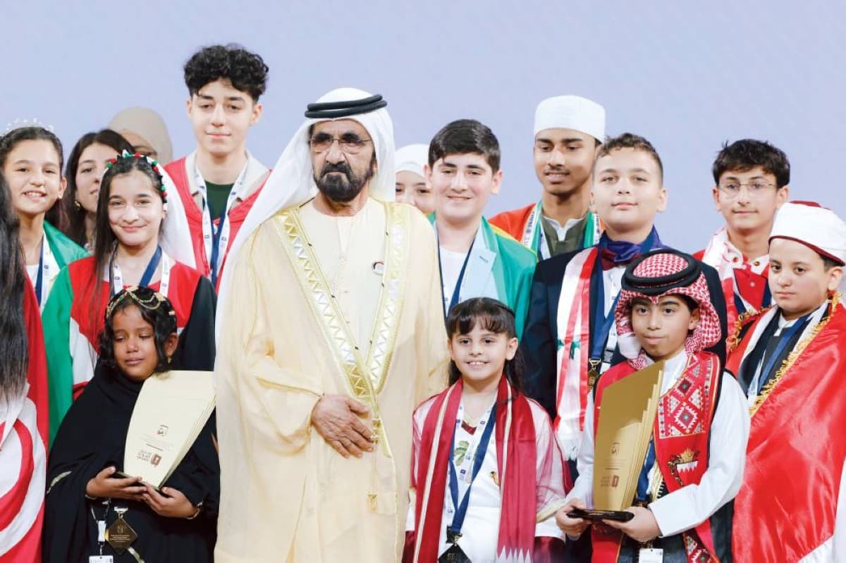 Students participate in the Arab Reading Challenge, an initiative launched by Sheikh Mohammed bin Rashid Al Maktoum to build a culture of reading across the Arab world.
