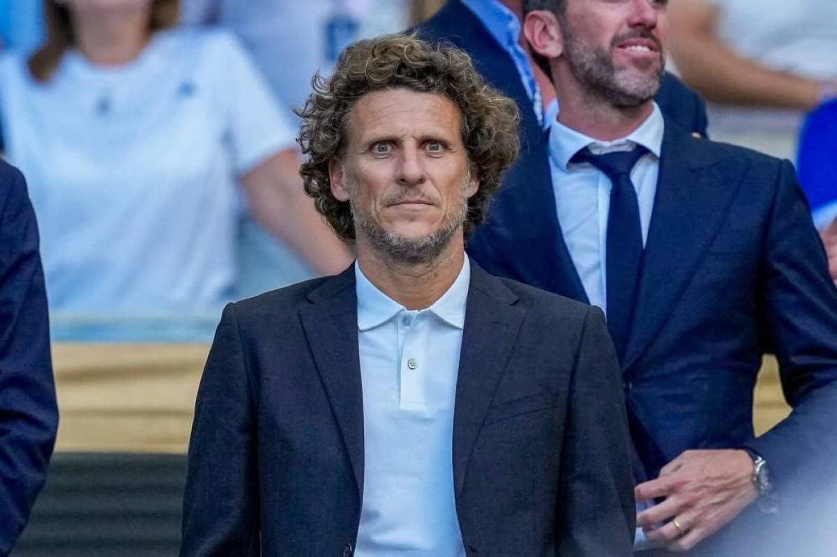 Diego Forlán, the newly appointed technical director of the Uruguay national team, pictured in his role as the country's footballing legend tasked with rebuilding the squad after their early World Cup exit.
