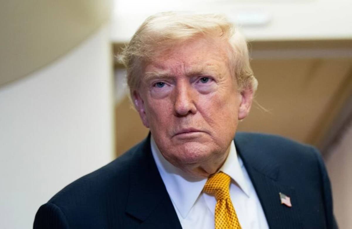 US President Donald Trump speaking about American control over the Strait of Hormuz and military operations against Iran.