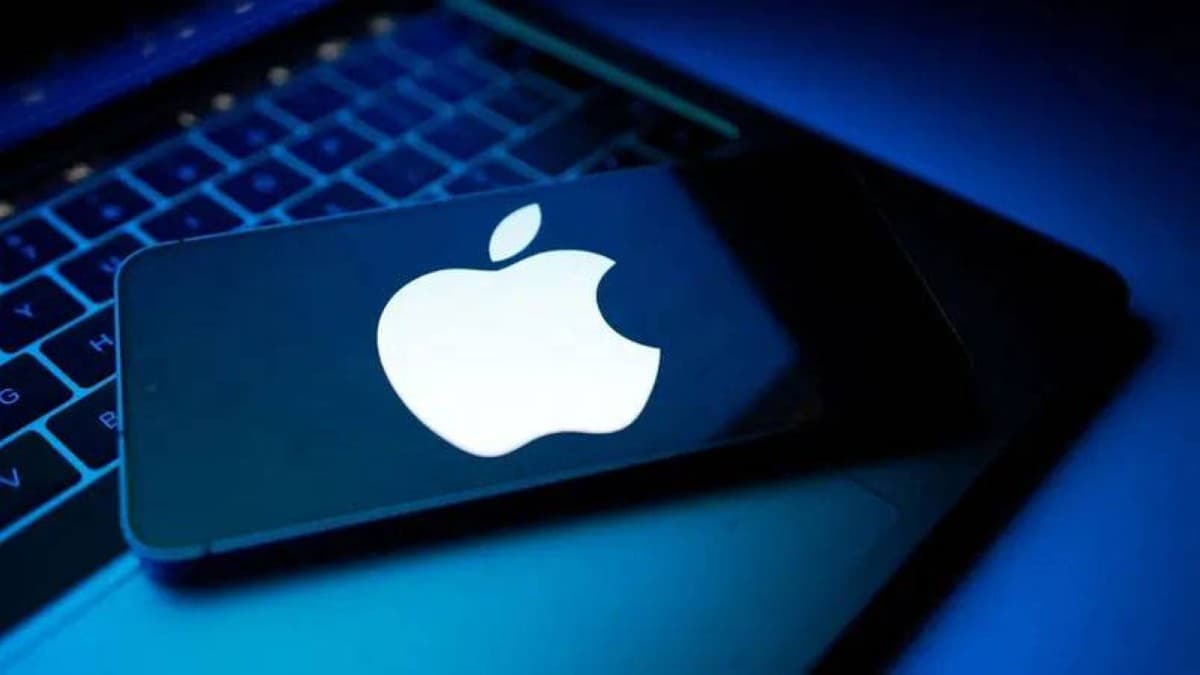 Apple's stock ticker displayed on a trading screen, reflecting the company's record market capitalisation gains since late June.