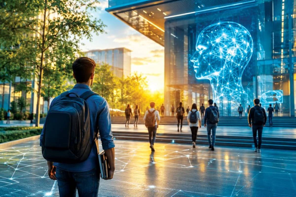 A graphic illustrating university specialisation choices, with artificial intelligence ranking first in an Al Bayan reader poll.