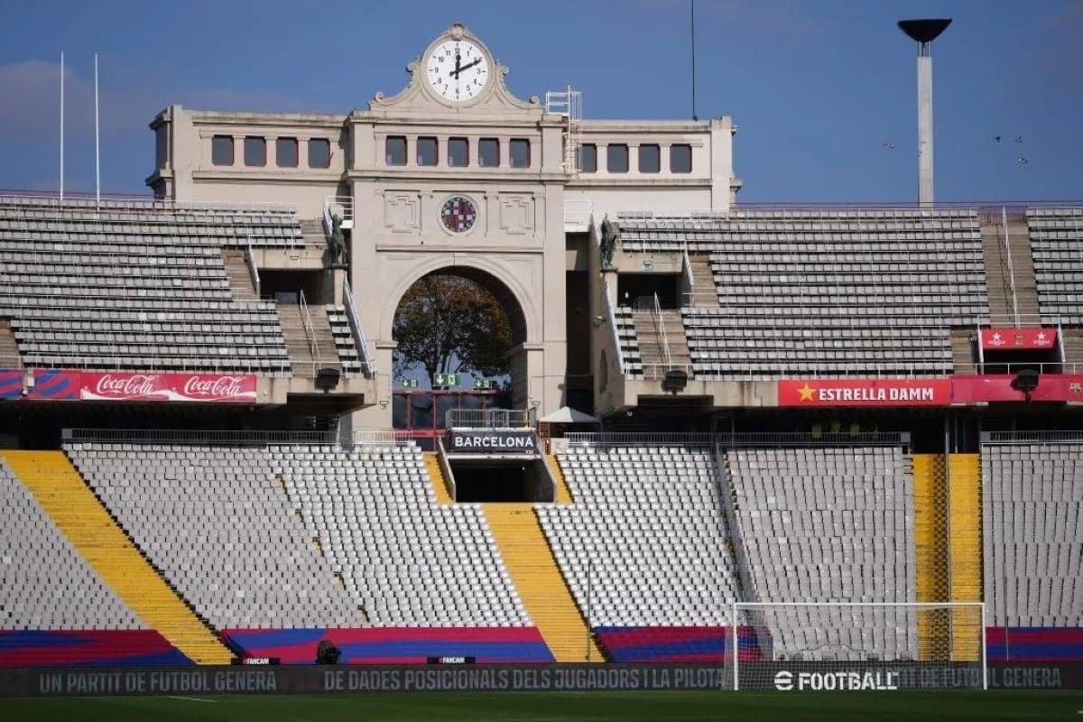 A view of the Montjuïc Olympic Stadium in Barcelona, which the club plans to use during Camp Nou's roof installation.