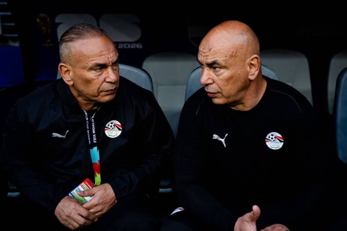 Egypt national team manager Ibrahim Hassan speaks to the crowd during a celebration ceremony at Cairo Stadium marking Egypt's historic participation in the 2026 FIFA World Cup.