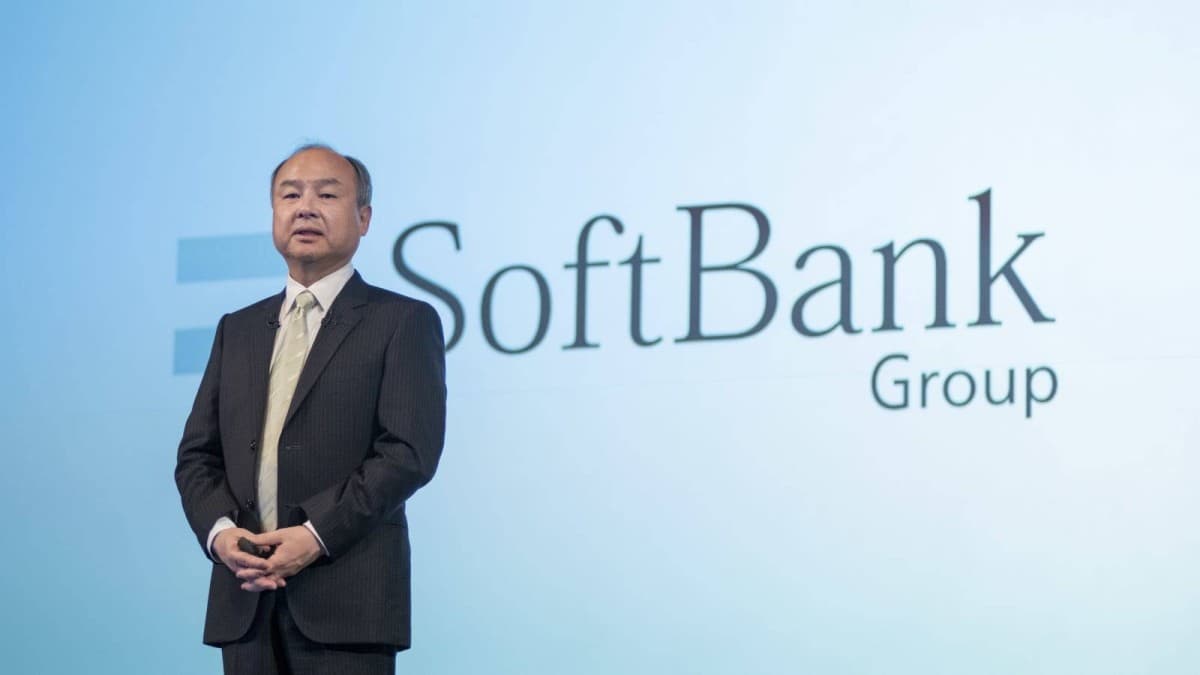 Masayoshi Son, chief executive of SoftBank Group, addressing executives at the company's annual event in Tokyo.