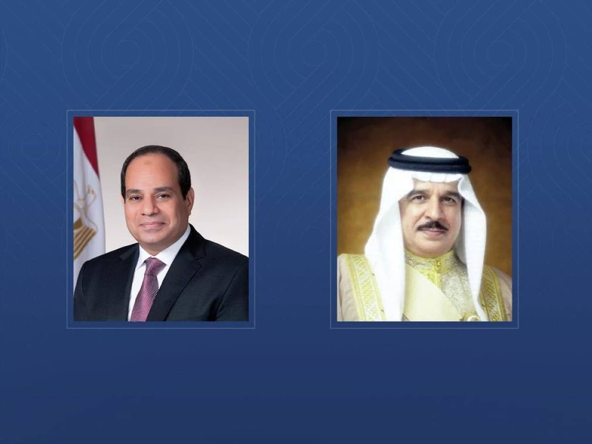 Bahrain's King Hamad bin Isa Al Khalifa meets Egyptian President Abdel Fattah Al-Sisi in Manama to discuss regional security developments.