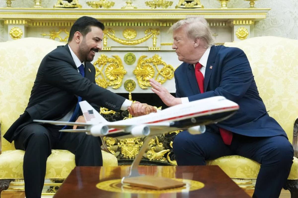 US President Donald Trump meets Iraqi Prime Minister Ali Al-Zaidi at the White House.