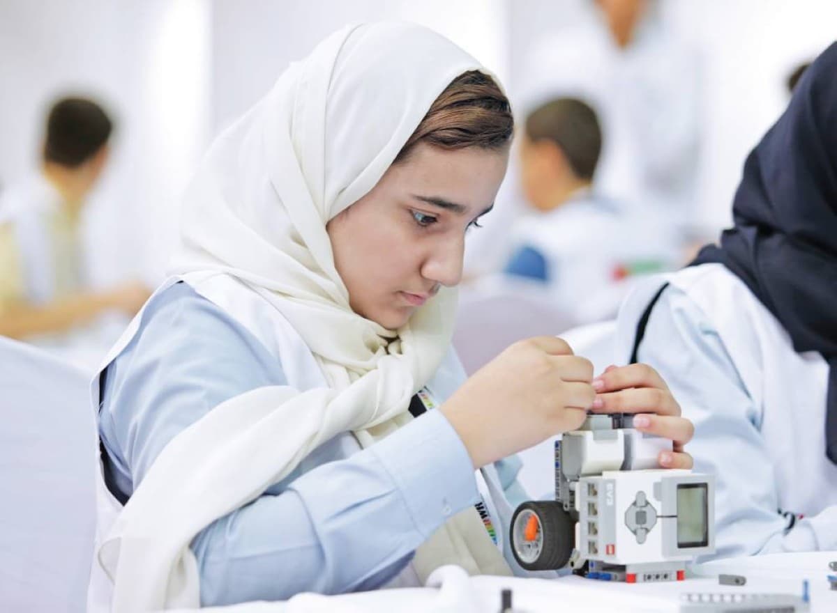 Officials and education leaders speaking at an event marking World Youth Skills Day in the UAE.