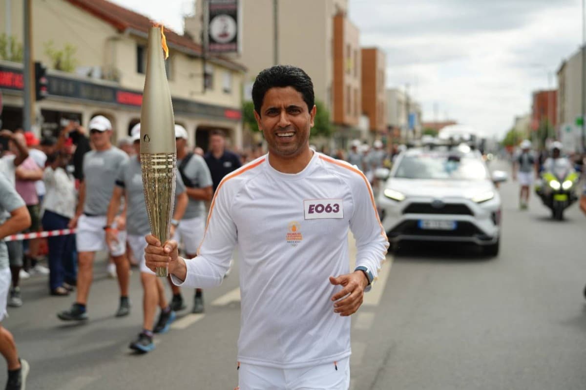 Nasser Al-Khelaifi, president of Paris Saint-Germain, pictured in his role as a leading football official amid reports of UEFA interest in his potential FIFA candidacy.