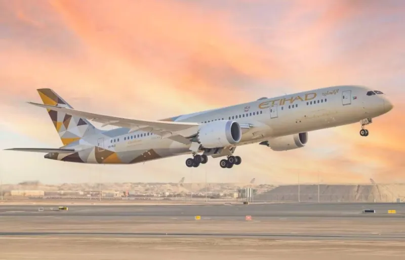 Etihad Airways aircraft on the tarmac, representing the airline's fleet expansion and capacity recovery plans.