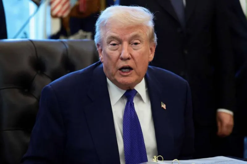 President Donald Trump speaking about the US approach to Iran's enriched uranium following announced deal with Tehran.