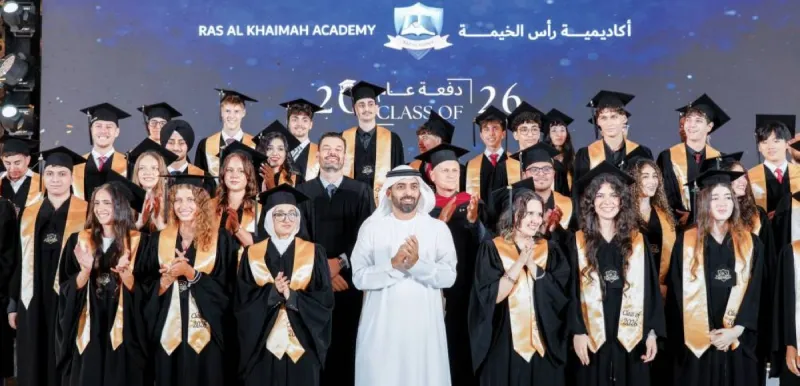 Sheikh Ahmed bin Saud bin Saqr Al Qasimi attends the Class of 2026 graduation ceremony at Ras Al Khaimah Academy at the InterContinental Ras Al Khaimah Resort and Spa.