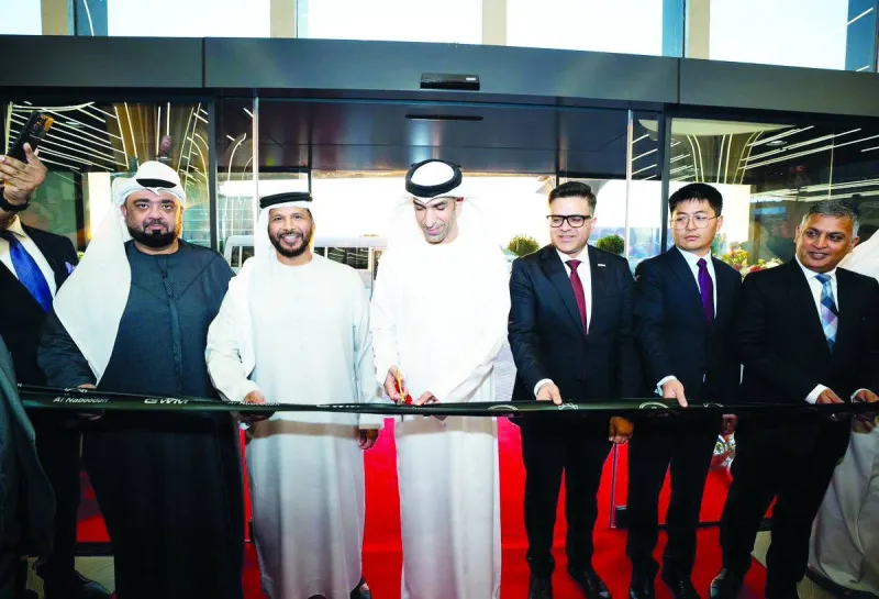 His Excellency Dr Thani bin Ahmed Al Zeyoudi at the opening of the GWMGlobal automotive showroom in Dubai.