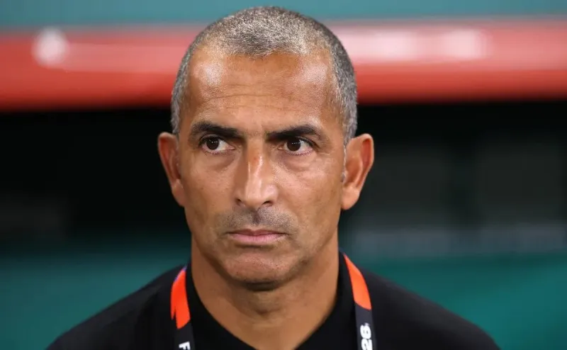 Tunisia national football team coach Sabri Lamouchi leads a training session at the team's base in Monterrey during the 2026 World Cup.