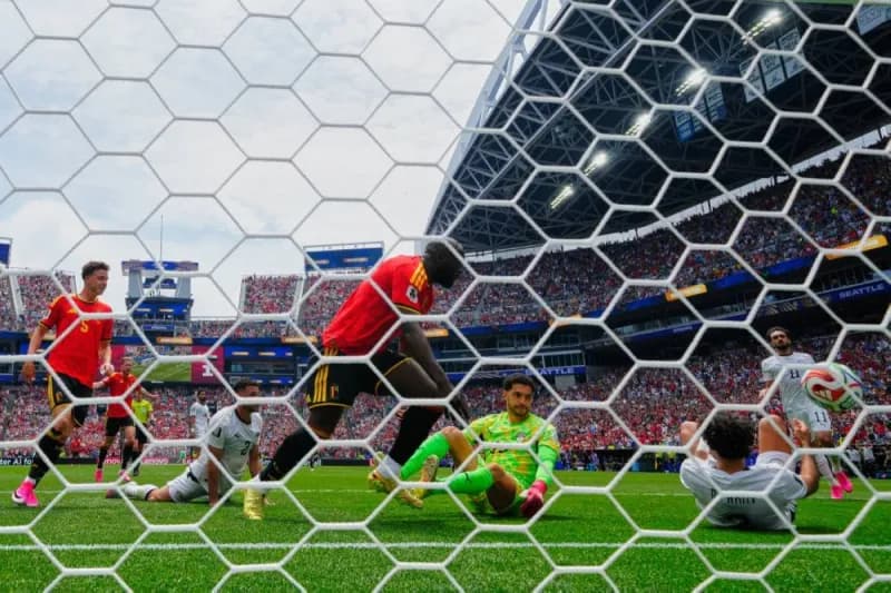 Mohamed Hani of the Egyptian national team in action during the Group 7 match against Belgium at the 2026 World Cup in Seattle.