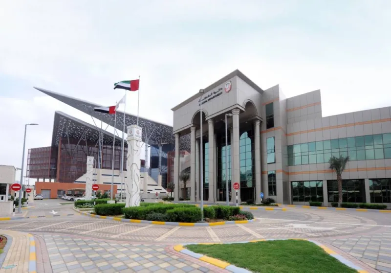 A digital interface representing the Abu Dhabi Judicial Department's electronic services and attestation system.