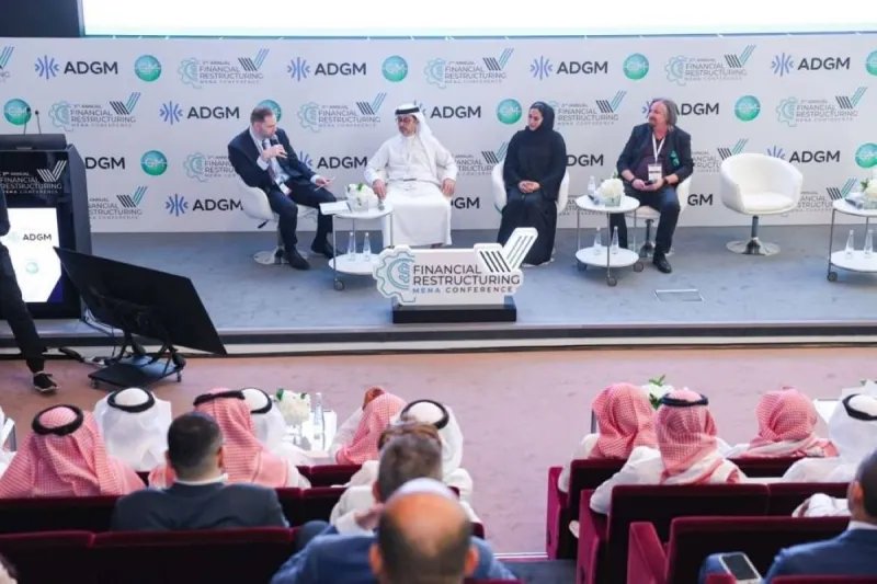 Participants gather at the fourth edition of the Middle East and North Africa Financial Restructuring Conference in Abu Dhabi.