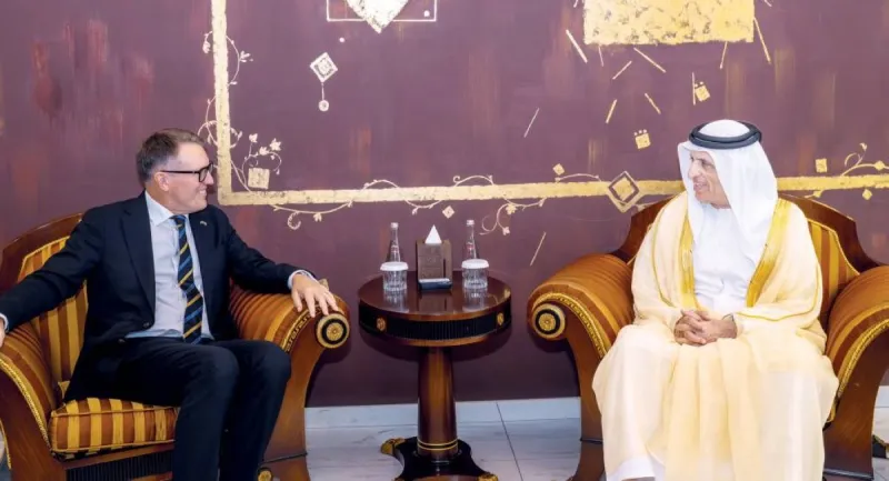 Sheikh Saud bin Saqr Al Qasimi receiving Swedish Ambassador Fredrik Florén at his palace in Saqr bin Mohammed City in Ras Al Khaimah.