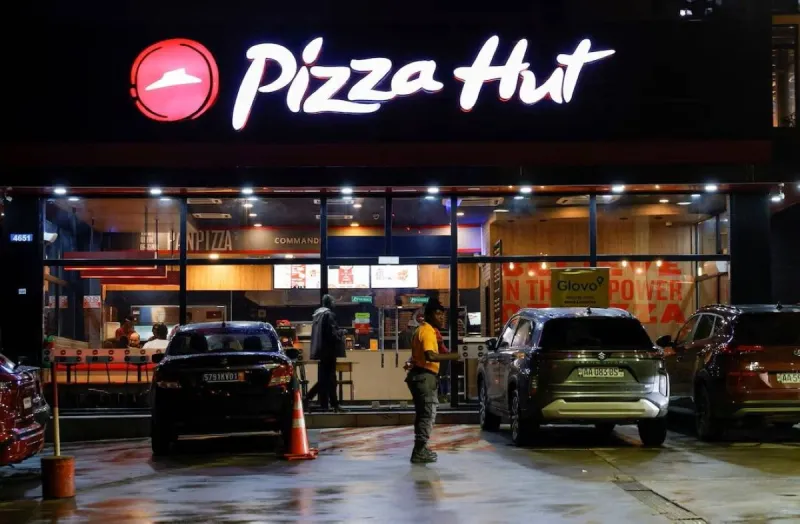 A Pizza Hut restaurant sign displayed at one of the chain's locations.