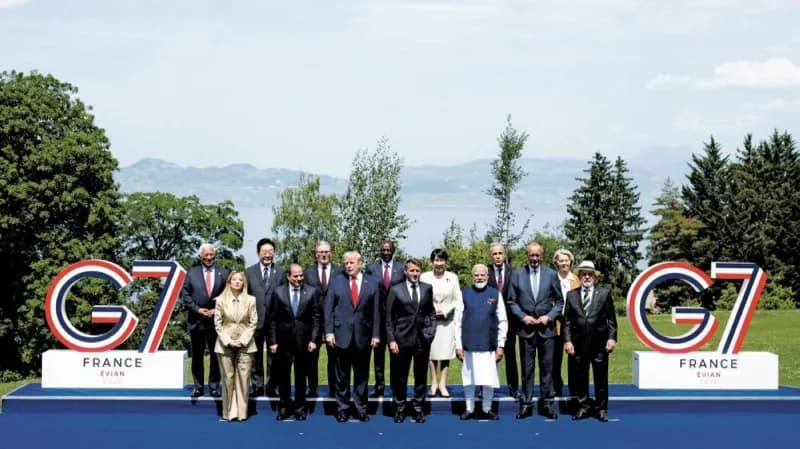 G7 leaders gather at the summit in Évian-les-Bains, France, with Ukrainian President Volodymyr Zelensky attending for discussions on the war in Ukraine and global debt.