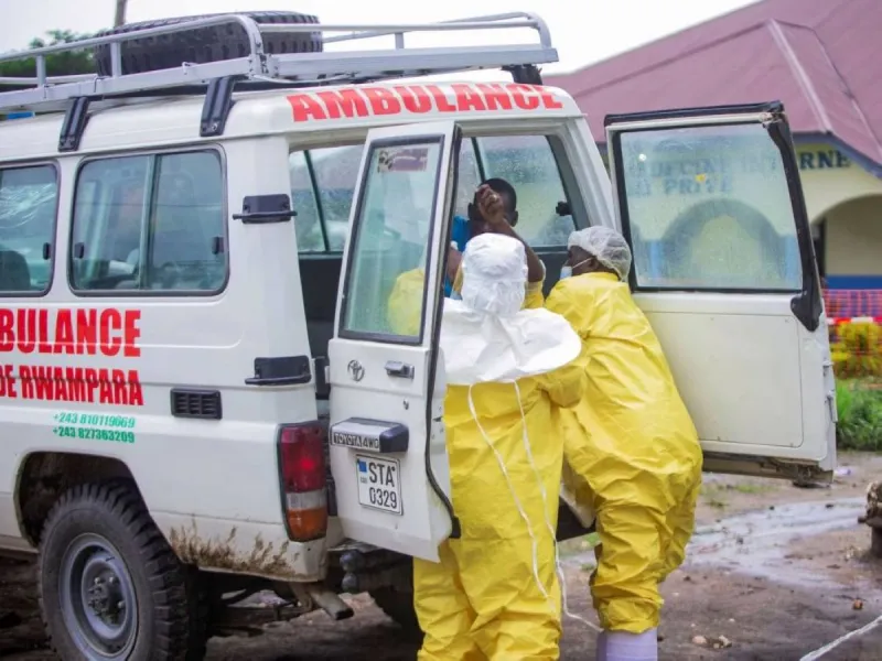 Health workers in the Democratic Republic of Congo responding to the Ebola outbreak.
