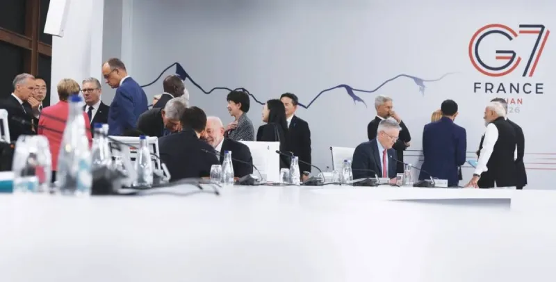 Leaders of the G7 summit gathered at the French resort venue, with open microphones capturing candid off-the-cuff exchanges among heads of government.