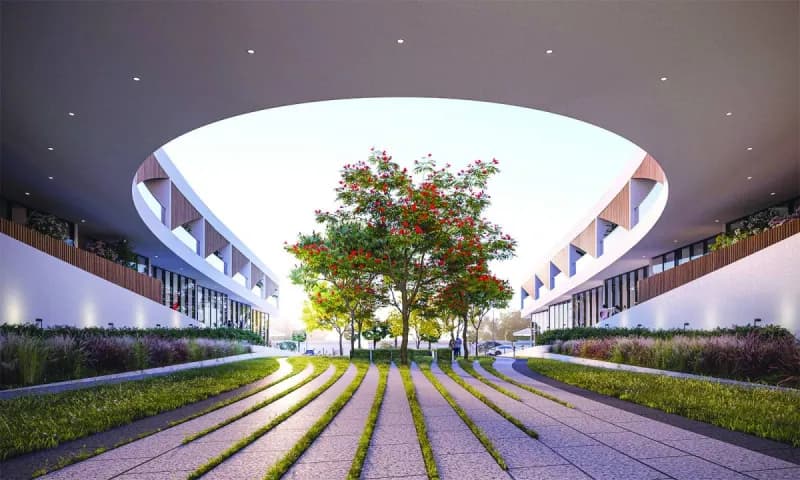 A rendering of the HUNA garden at the H Residence development in Dubai, where a permanent sculptural commission titled 'We Emerge Stronger' will be installed.