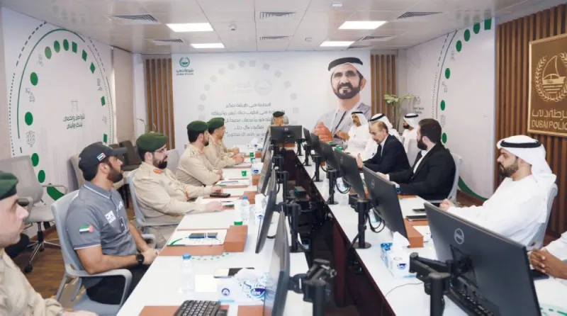 Brigadier Issam Ibrahim Al Awur of Dubai Police meets with Roads and Transport Authority officials to discuss coordination on heavy vehicle traffic safety.