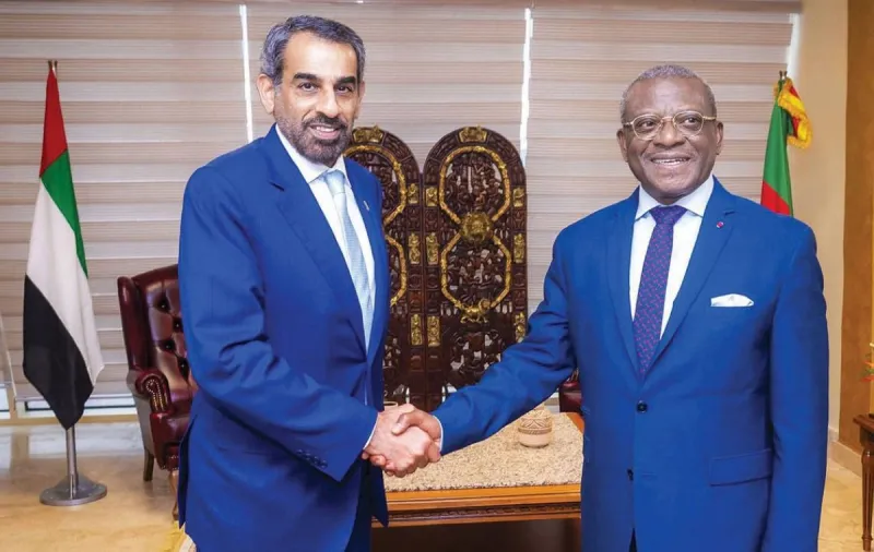 UAE Ambassador Salem Saeed Al Shamsi meets Cameroonian Prime Minister Dr. Joseph Dion Ngute in Yaoundé.