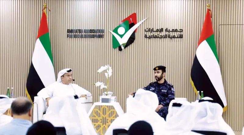 Colonel Salem Rashid Al Nuaimi, Director of the Civil Defence Department in Ras Al Khaimah, speaking at a community dialogue session on safety awareness programmes.
