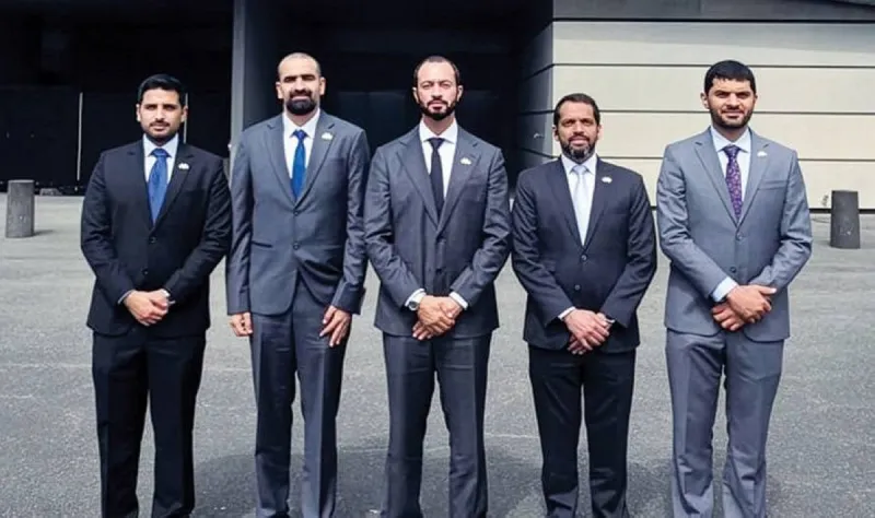 Abu Dhabi Police delegation representatives at the Eurosatory 2026 defence and security exhibition in Paris.