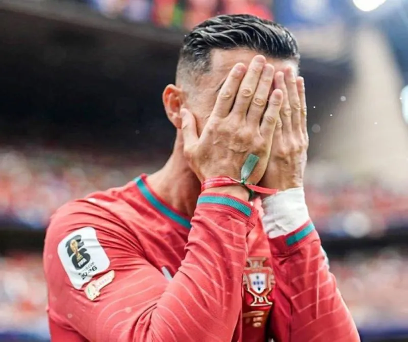 Cristiano Ronaldo reacts with frustration during Portugal's 1-1 draw against the Democratic Republic of Congo at the 2026 World Cup.