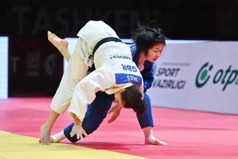 UAE judo player Bashirat Kharrudi competing at the Ulaanbaatar Grand Slam tournament in Mongolia.