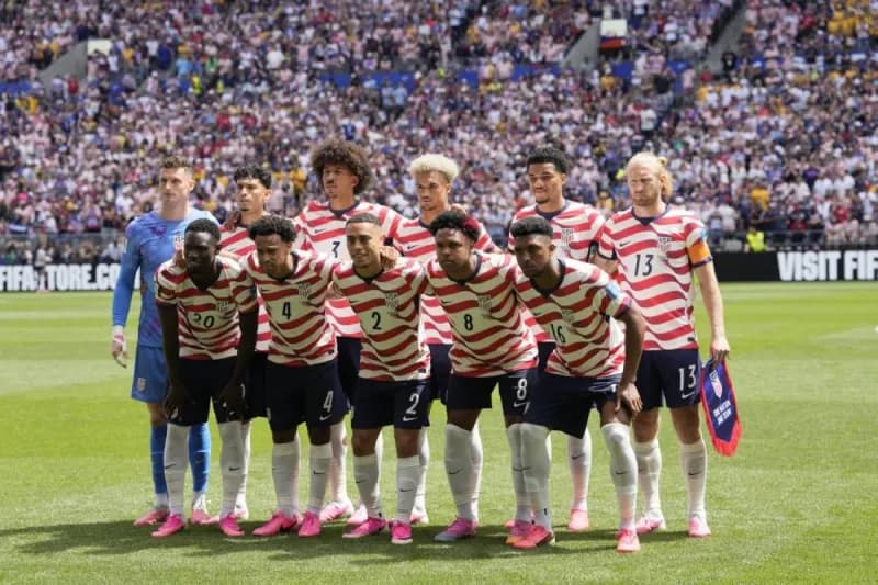 The United States men's national team celebrate their 2-0 victory over Australia at the 2026 World Cup, securing an early place in the knockout rounds.