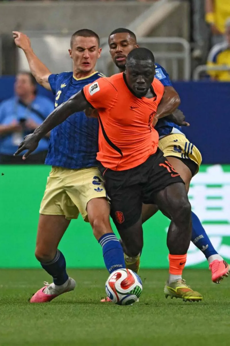 Brian Brobbey celebrating after scoring a brace for the Netherlands against Sweden at the 2026 FIFA World Cup.