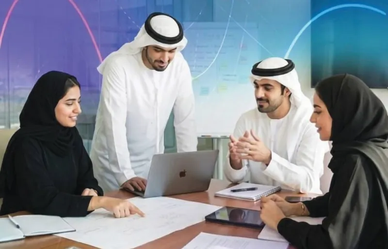 Young Emirati participants engage in a collaborative workshop session as part of Dubai Municipality's Young Future Leaders programme.