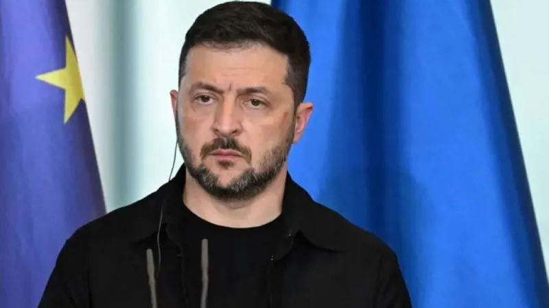 Ukrainian President Volodymyr Zelensky delivering a video address to the Ukrainian people warning of impending large-scale Russian attacks.