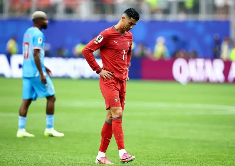 A composite image related to the online controversy involving Cristiano Ronaldo and Joao Neves, sparked by an AI-generated fake comment attributed to Neves's partner.