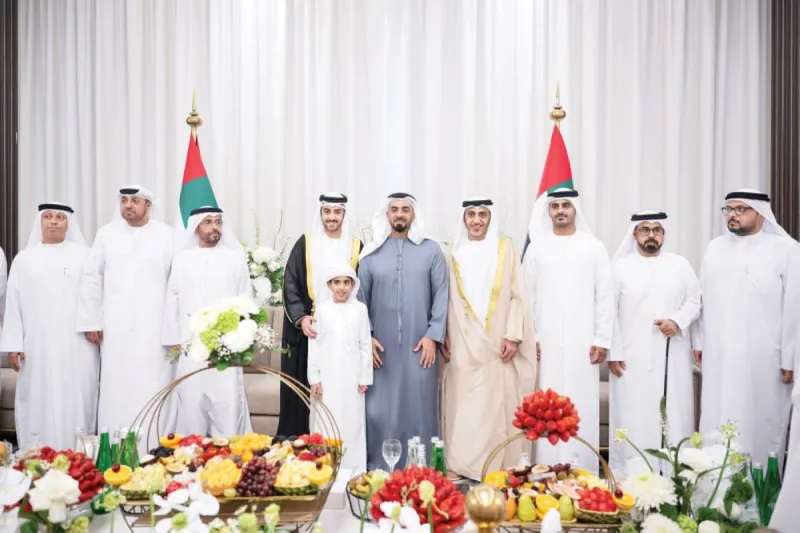 Sheikh Saif bin Zayed Al Nahyan attending the wedding reception at the Umm Suqeim Majlis in Dubai.