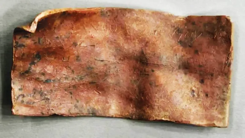 A Roman-era lead curse tablet discovered at an excavation site in the Dutch city of Heerlen, formerly the Roman settlement of Coriovallum.