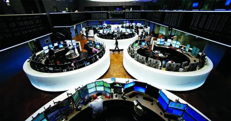 The Frankfurt Stock Exchange building, home to the DAX index, where Hochtief shares began trading as a new blue-chip constituent.