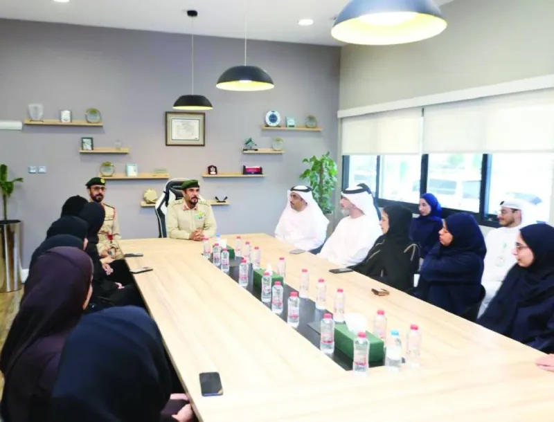 Brigadier General Dr. Khabeer Hamdan Al Ghassiya receives the Future Experts Programme delegation at the Dubai Police Future Foresight Centre.