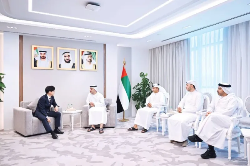 Engineer Sharif Al Olama, UAE Undersecretary for Energy and Petroleum Affairs, meets with South Korean Minister of Trade, Industry and Resources Junghoon Kim to discuss bilateral energy cooperation.
