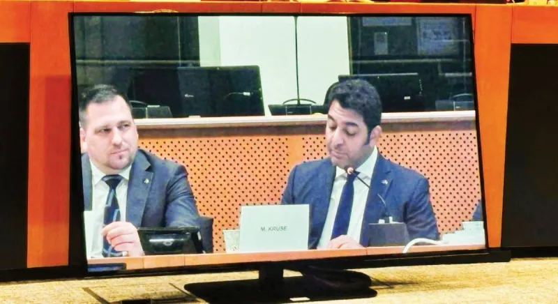 Maqsoud Cruz, the UAE Foreign Minister's Envoy for Countering Extremism and Terrorism, speaks at a high-level session in the European Parliament in Brussels.