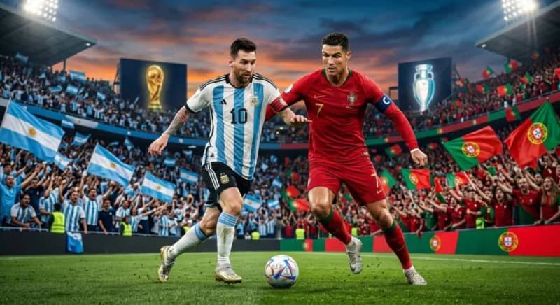 Lionel Messi and Cristiano Ronaldo, the two greatest footballers of their era, whose long-running rivalry has defined modern football history.