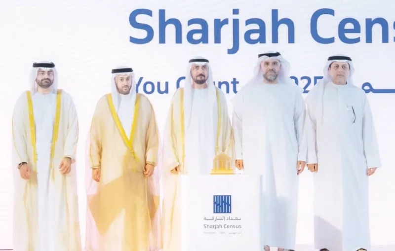 Sheikh Mohammed bin Saud Al Qasimi presides over the announcement ceremony for the Sharjah Census 2025 results at the Jawaher Convention and Events Centre.