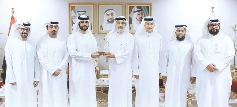 A delegation from the Mohammed bin Rashid Housing Establishment meeting with Dar Al Ber Society representatives to discuss community cooperation initiatives.
