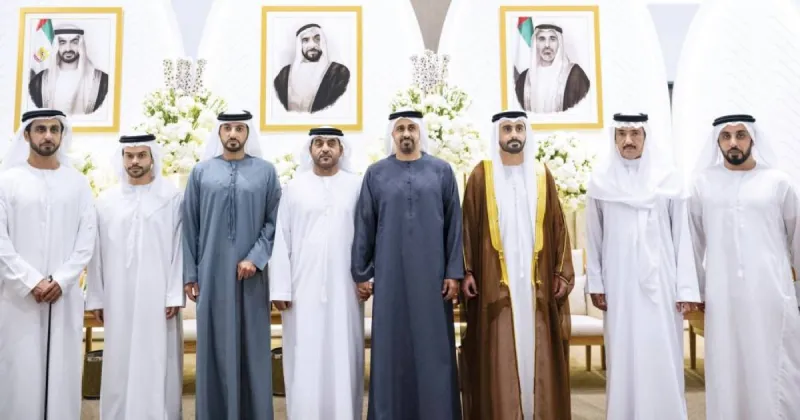 Sheikh Ziyad bin Mohammed bin Zayed Al Nahyan attending a wedding reception in Abu Dhabi.