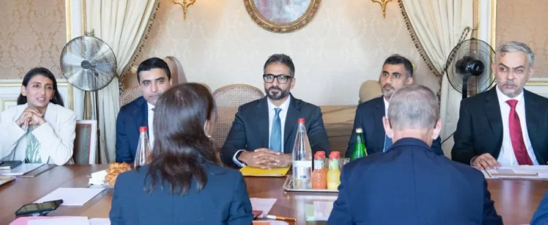 UAE and French officials seated at a meeting table during the first session of bilateral consular consultations in Paris.