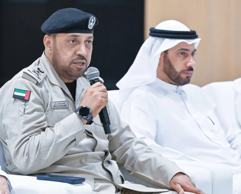 General Abdullah Mubarak bin Amer, Commander-in-Chief of Sharjah Police, addresses the World Anti-Drug Day 2026 forum held under the theme 'Protection for the Individual… Safeguarding Society'.