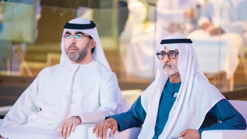 Sheikh Ahmed bin Saud Al Mualla and other officials attend the 'Ahd wa Waad' forum at the Umm Al Quwain Cultural Centre.
